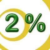 2 procentai
